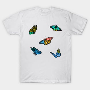 Colourblock Butterflies Sticker Pack T-Shirt